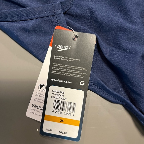 Speedo One Piece Swim Team Style - Navy - Picture 4 of 8